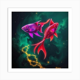 Two Fish In The Sky 3 Art Print