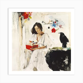 Woman Reading A Book Art Print