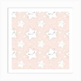 Pink Starry Night Art Print