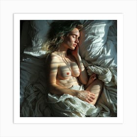 Sexy Woman In Bed Art Print