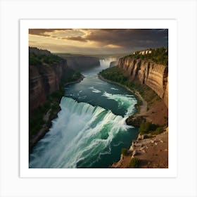 Niagara Falls At Sunset Art Print