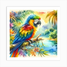 Colorful Parrot 4 Art Print