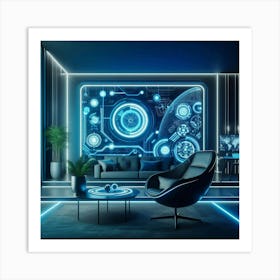 Futuristic Living Room Art Print