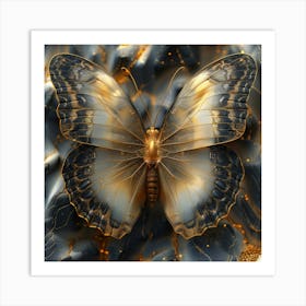 Golden Butterfly 2 Art Print