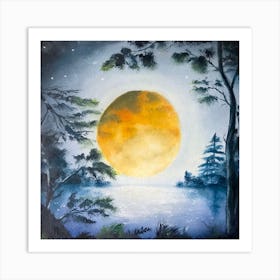 With The Moonlight To Guide You Square Art Print