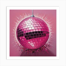 Default Disco Ball Pink Oil Paint Art 1 Art Print