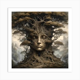 Tree Of Life Face of Time Art Print