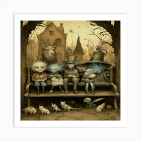 Spooky Bench Art Print