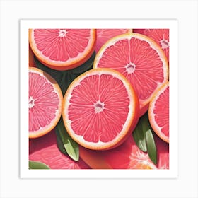 Pink Grapefruit Art Print (1) Art Print