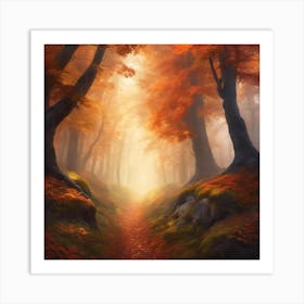 Autumn Forest Path 1 Art Print