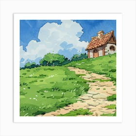 House On A Hill 2 Art Print