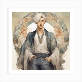 Man With White Hair Art Print