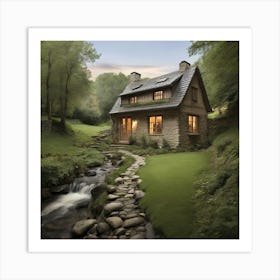 Cottage In The Woods Art Print