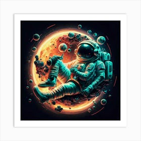 Astronaut In Space 3 Art Print