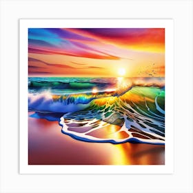 The beauty of sunset on the beach 2 Art Print