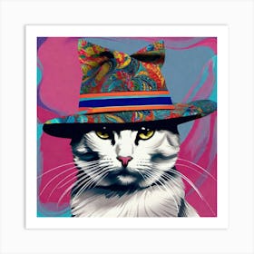 Cat In A Hat Art Print