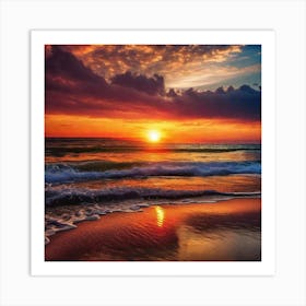 Sunset On The Beach 293 Art Print