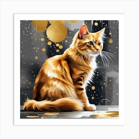 Golden Cat 22 Art Print