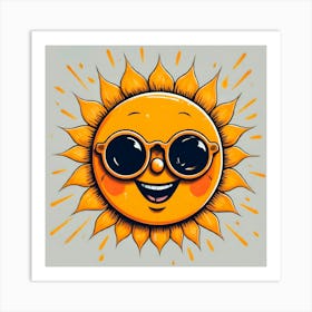 Sun With Sunglasses Art Print