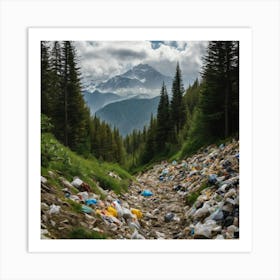 Trash In The Mountains Art Print