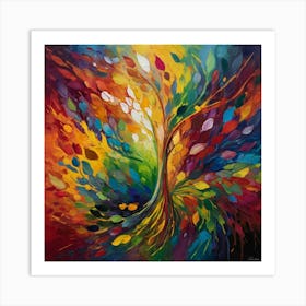 Default The Painting Features A Vibrant Array Of Intermingling 2 Art Print