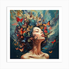 Butterfly Woman 1 Art Print