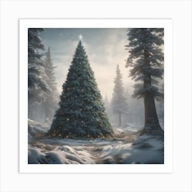 Christmas Tree In The Forest 115 Art Print