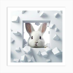 Rabbit Peeking Through A Hole 15 Art Print