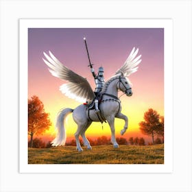 Knight On Horseback Art Print