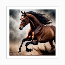 Horse Running In The Field 5 Art Print