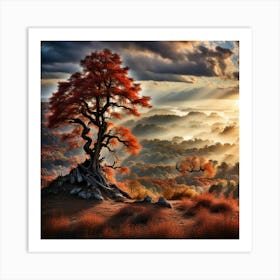 Tree In Autumn Art Print