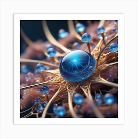 3d Rendering Of A Blue Crystal Art Print