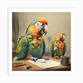 Parrots 5 Art Print