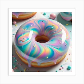 Rainbow Donuts Art Print