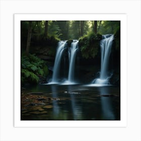 Waterfall In The Forest 25 Art Print