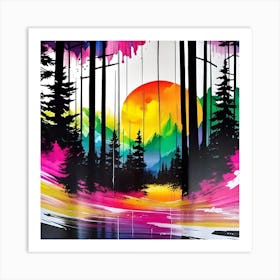 Rainbow Forest Art Print