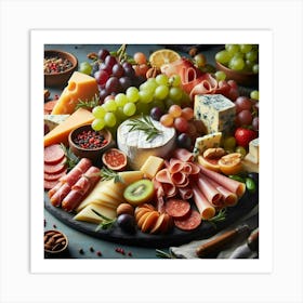 Cheese Platter With Fruits And Vegetables Art Print