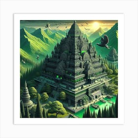 Temple In The Mountains Art Print