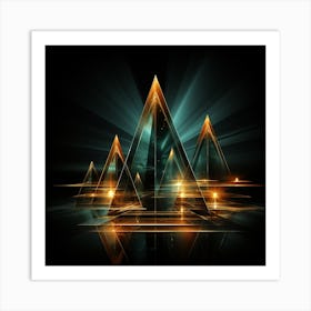 Abstract Golden Triangles 1 Art Print