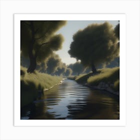 Stream In The Woods 22 Art Print