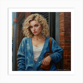 Girl In Blue Art Print