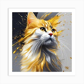 Golden Cat 9 Art Print