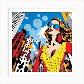 Pop Girl In The City Art Print