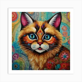 Rag Doll Cat With Blue Eyes Art Print