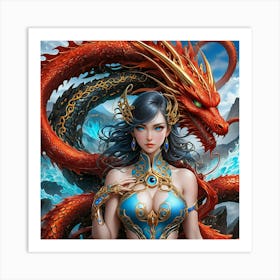 Dragon Girl fdd Art Print