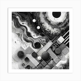 Black and White Abstract Art 384 Art Print