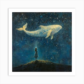 Whale In The Starry Night Sky 5 Art Print