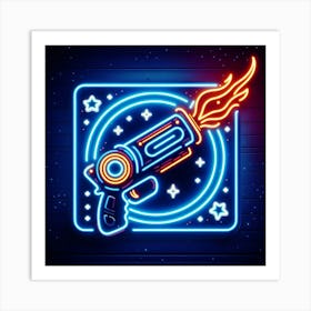 Neon Gun Icon 1 Art Print