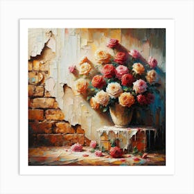 Roses In A Vase Art Print