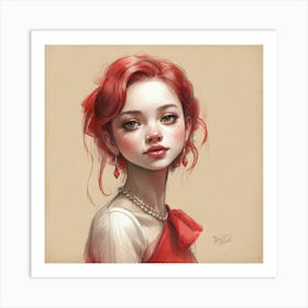 Red Haired Girl 2 Art Print